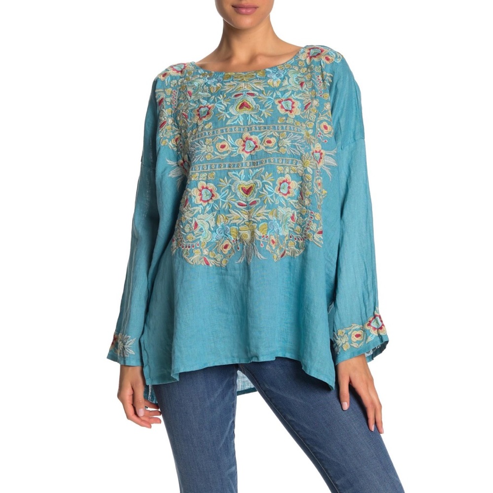 Johnny Was Salas Linen Blouse